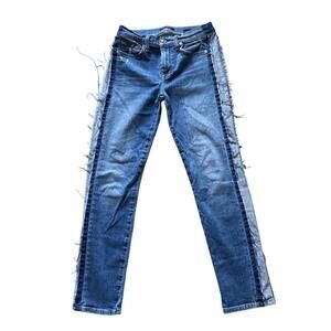 7 For All Mankind Raw Edge Tuxedo Stripe Jeans Y2K